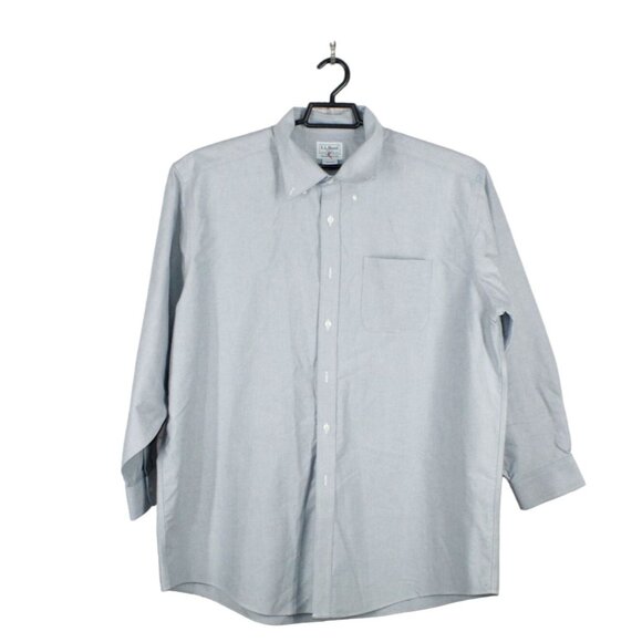 LL Bean Wrinkle Free Classic Oxford Shirt Traditional Fit Gray 17 1/2- 33 - Picture 1 of 11
